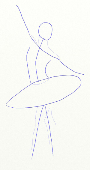 Consider that ballerinas are rather thin, so try to portray parts of the body that are not too lush
